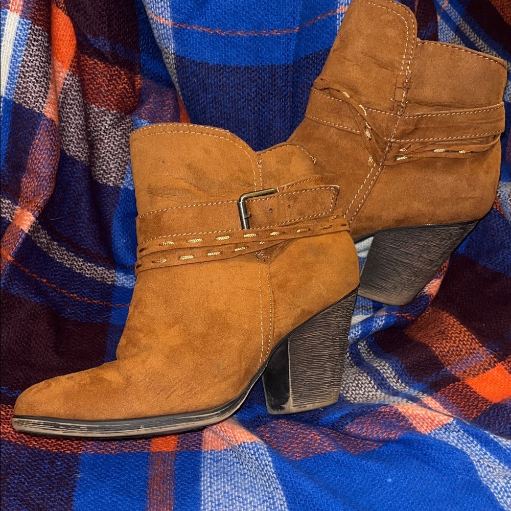 BAMBOO Chestnut Heeled Boots